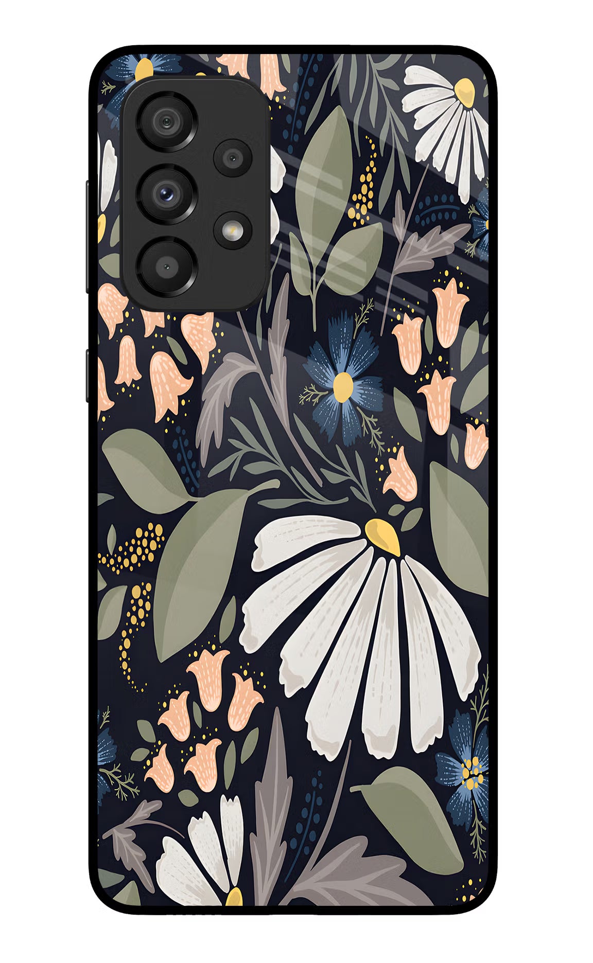 Flowers Art Samsung A33 5G Glass Case Back Cover by Casekaro