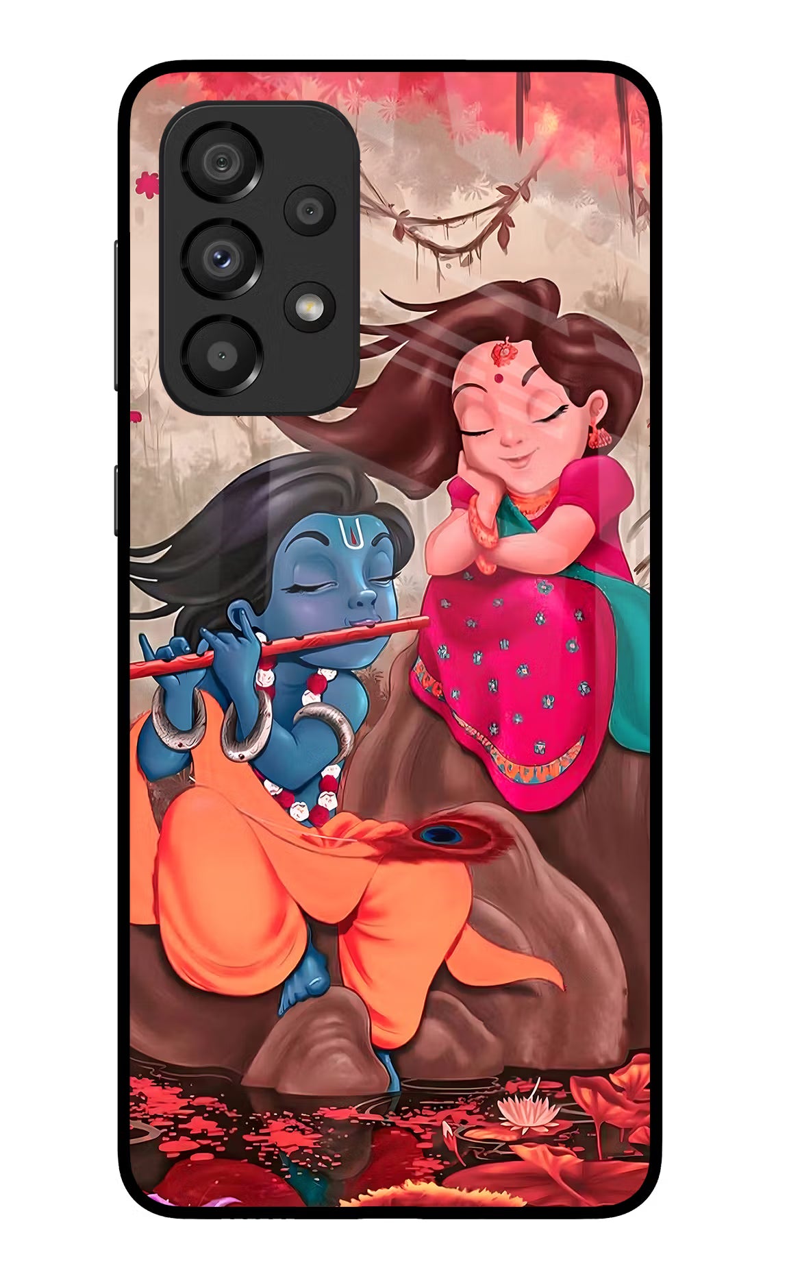 Radhe Krishna Samsung A33 5G Glass Case Back Cover by Casekaro