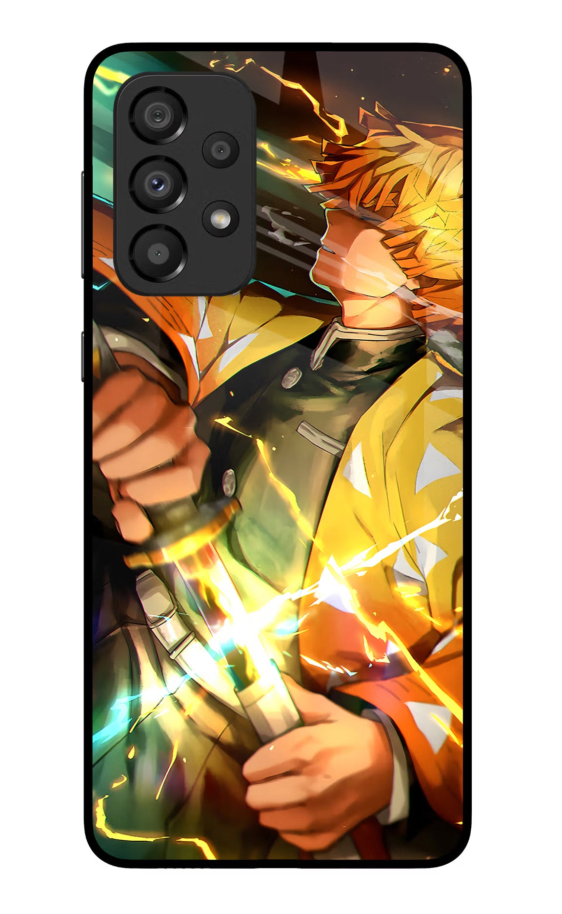 Demon Slayer Samsung A33 5G Glass Case Back Cover by Casekaro