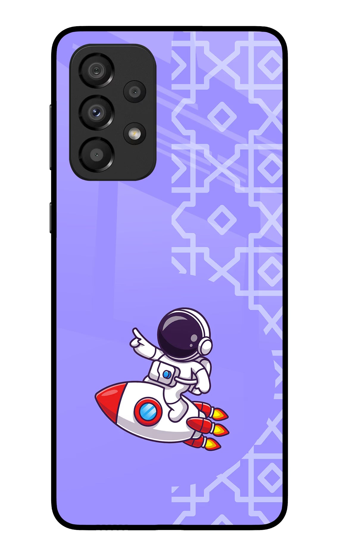 Cute Astronaut Samsung A33 5G Glass Case Back Cover by Casekaro