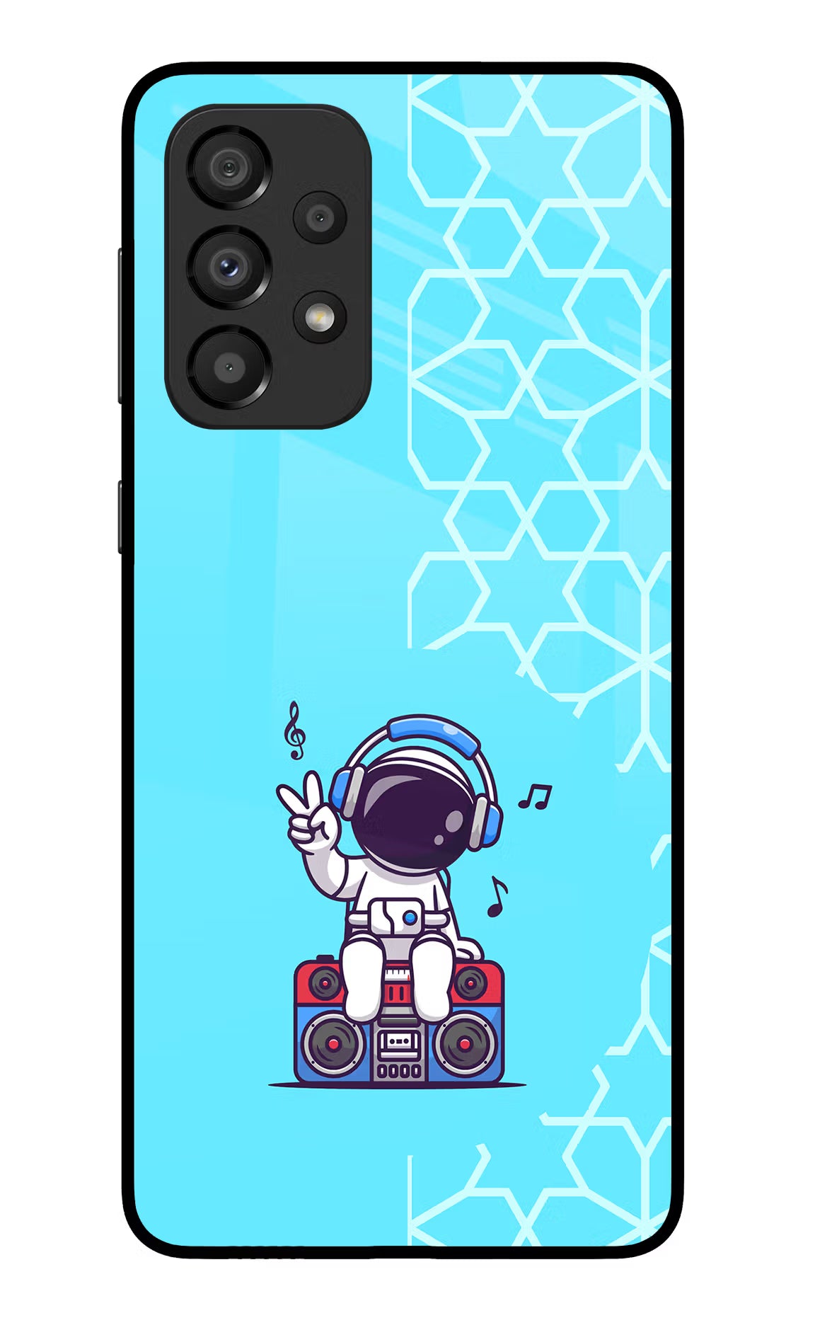 Cute Astronaut Chilling Samsung A33 5G Glass Case Back Cover by Casekaro