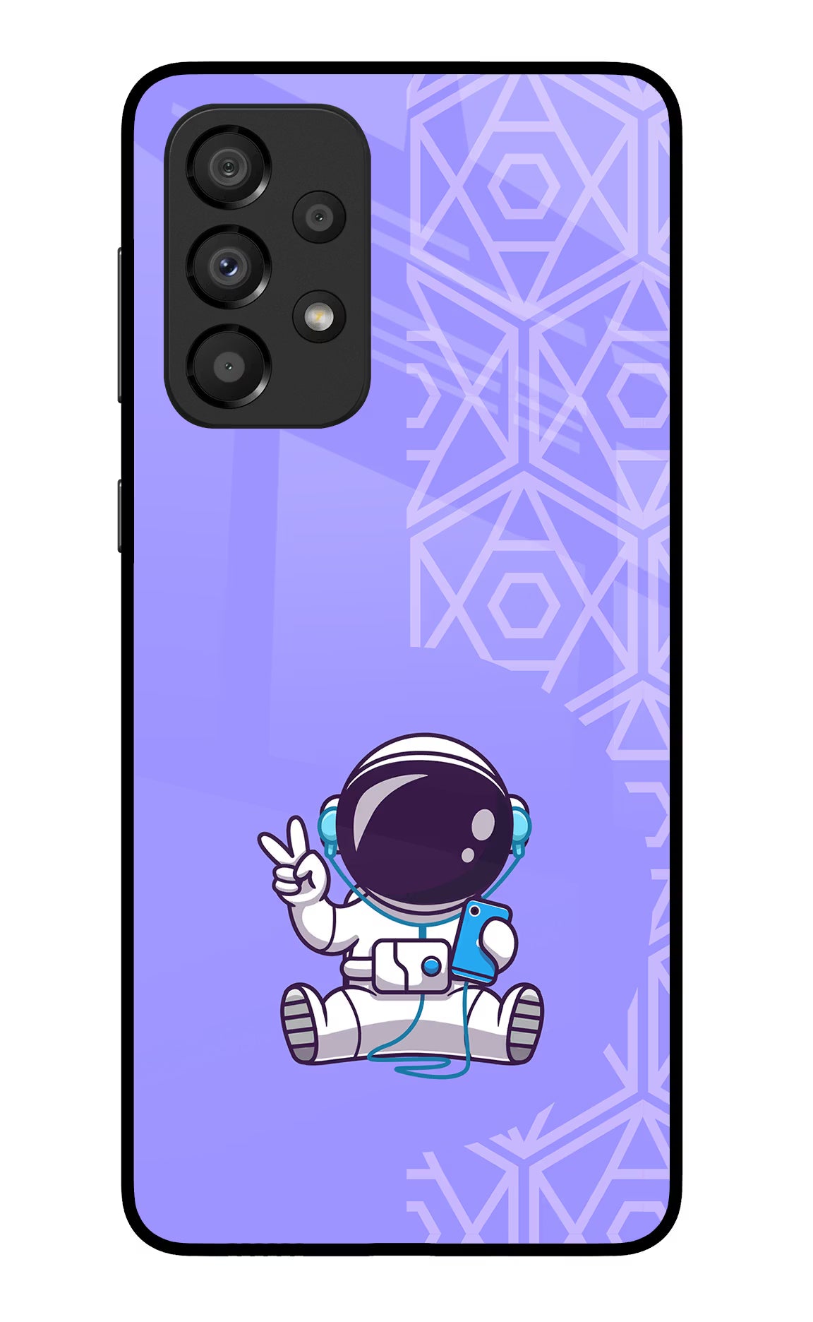 Cute Astronaut Chilling Samsung A33 5G Glass Case Back Cover by Casekaro