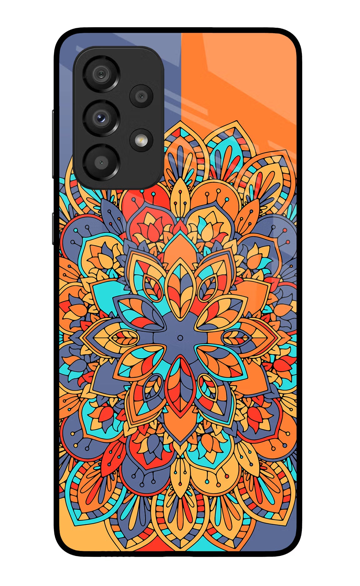 Color Mandala Samsung A33 5G Glass Case Back Cover by Casekaro