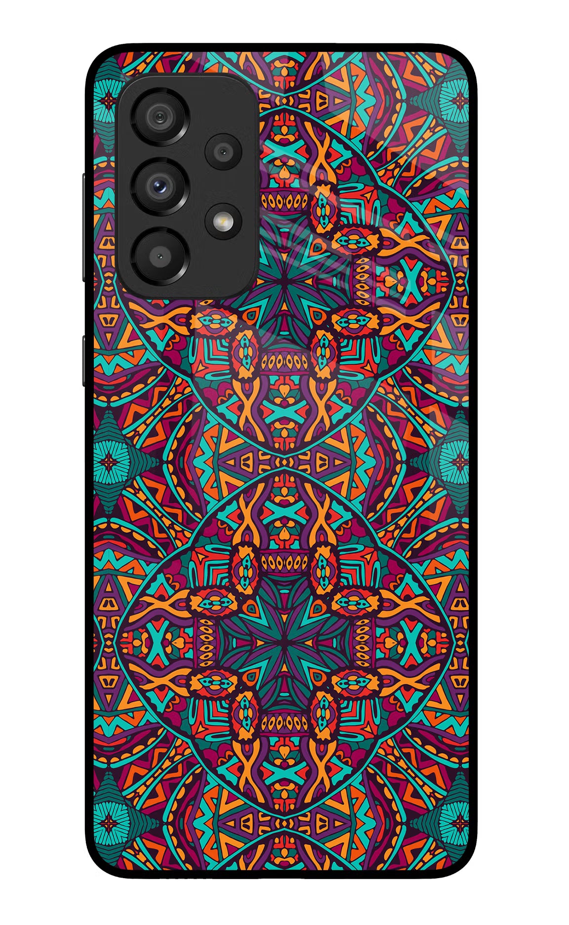 Colour Mandala Samsung A33 5G Glass Case Back Cover by Casekaro