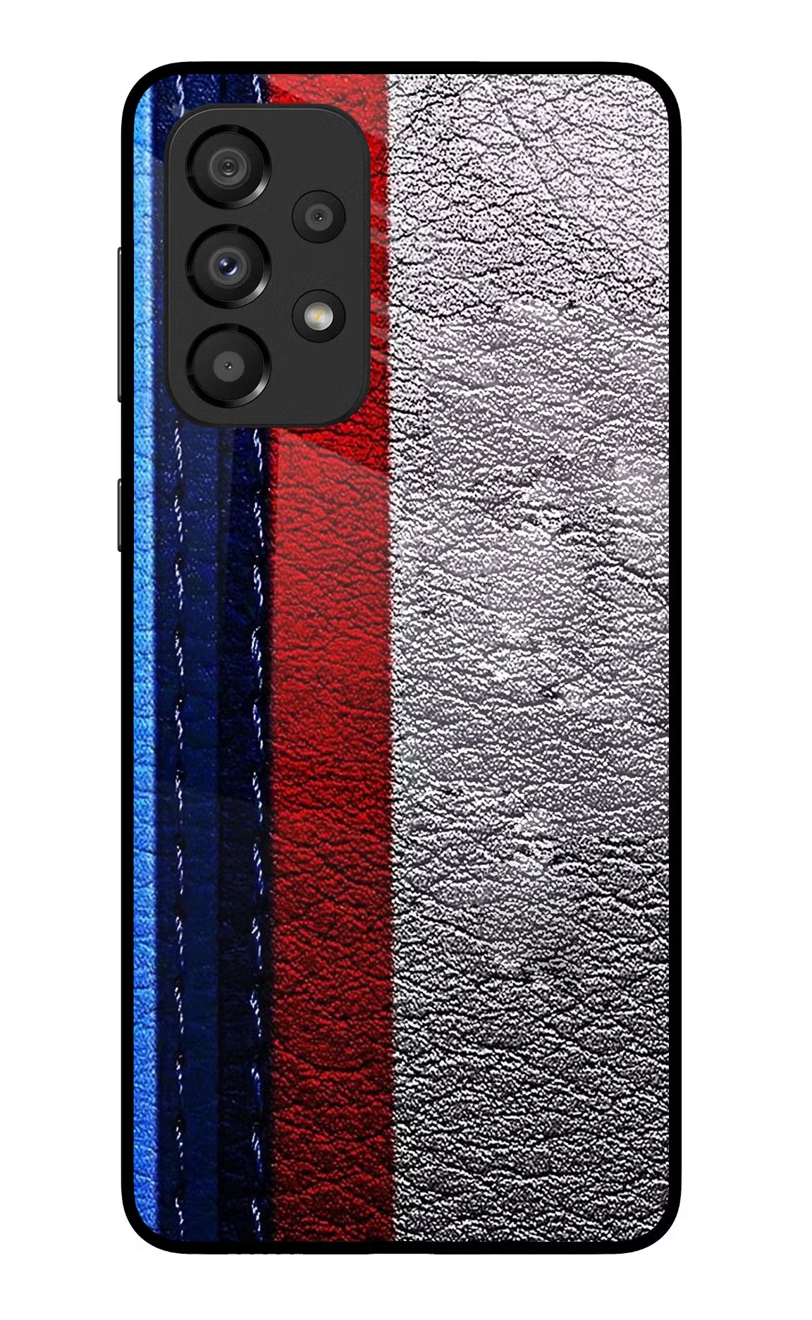 BMW Stripes Samsung A33 5G Glass Case Back Cover by Casekaro