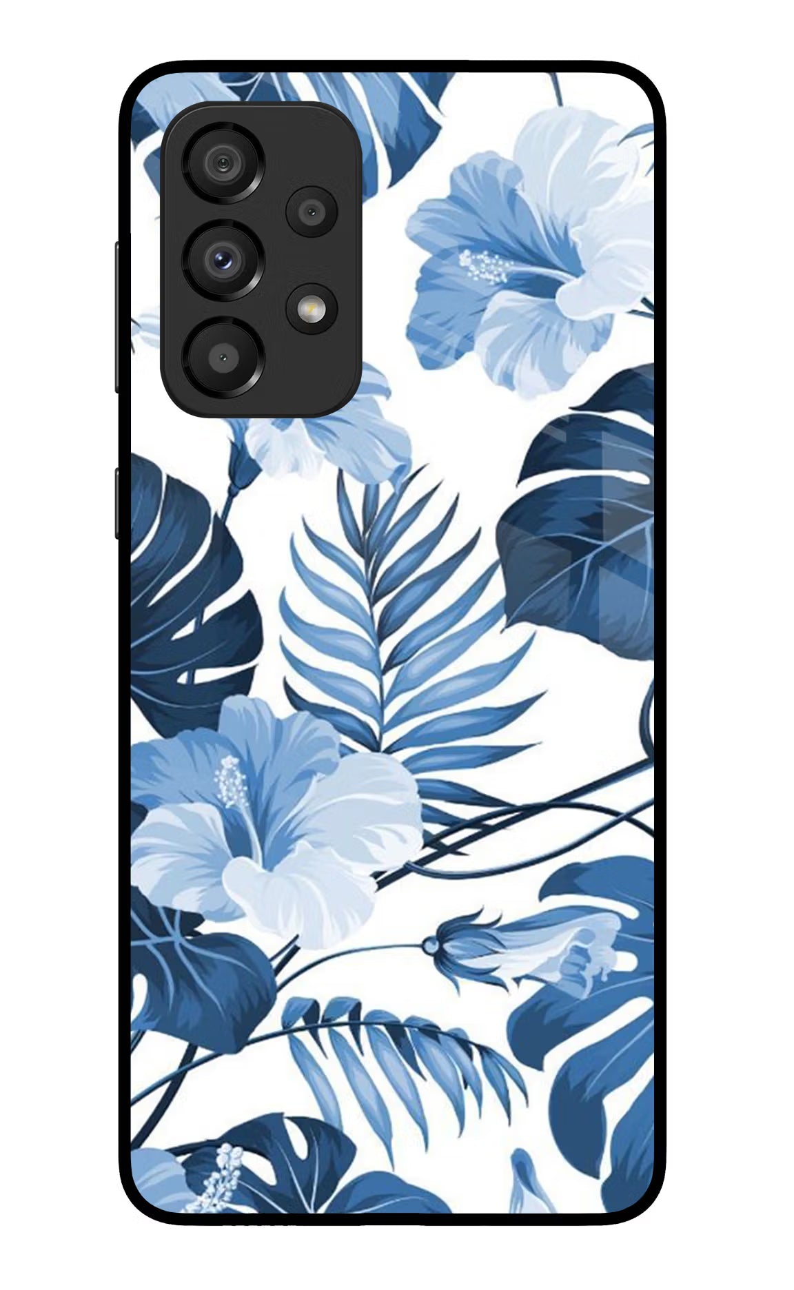 Fabric Art Samsung A33 5G Glass Case Back Cover by Casekaro