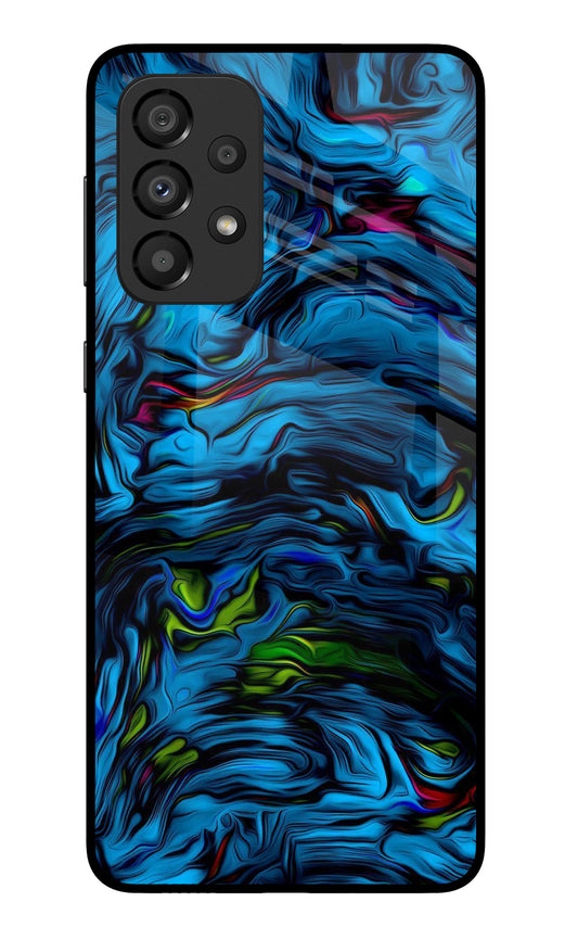 Dark Blue Abstract Samsung A33 5G Glass Case