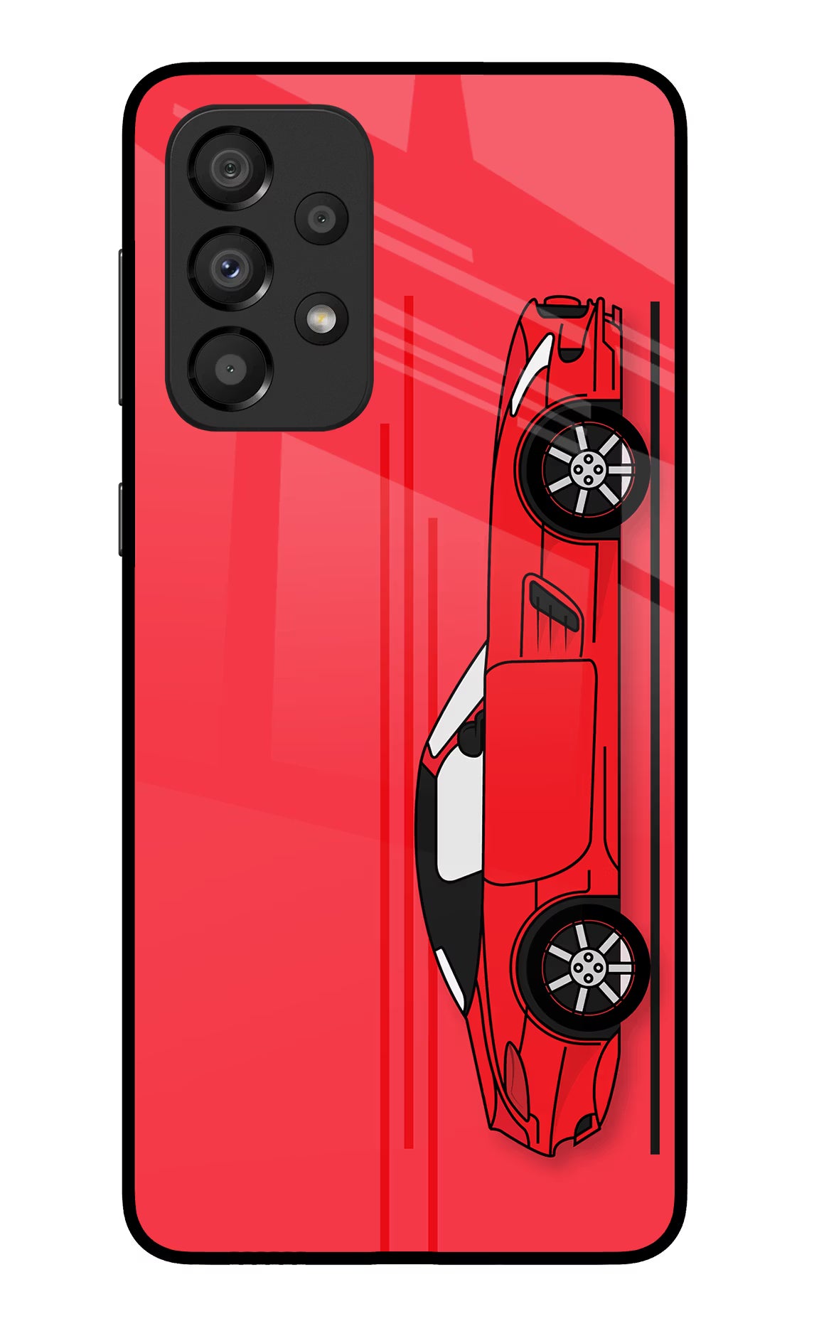 Red Velocity Samsung A33 5G Glass Case Back Cover by Casekaro