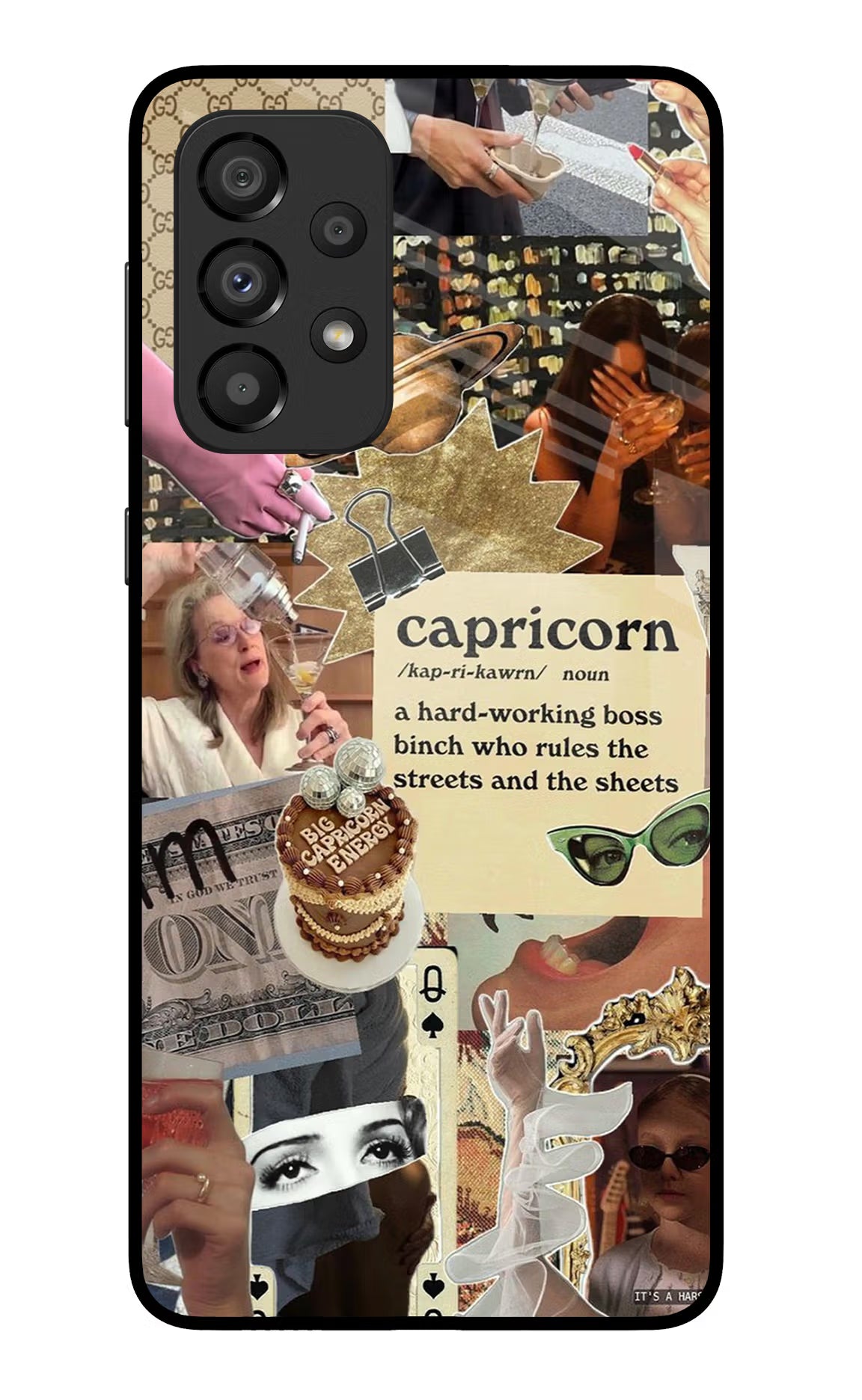 Capricorn Zodiac Samsung A33 5G Glass Case Back Cover by Casekaro