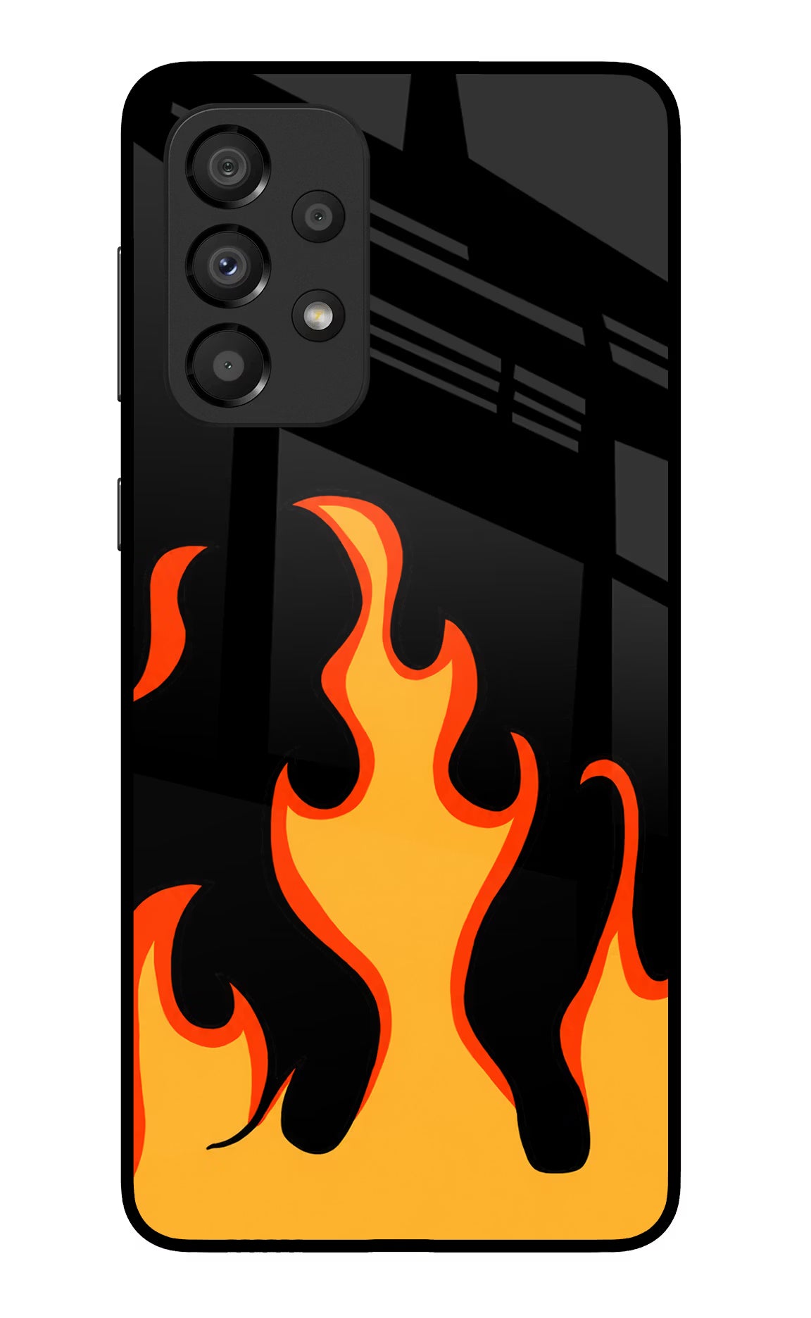 Fired Up – Black Samsung A33 5G Glass Case Back Cover by Casekaro