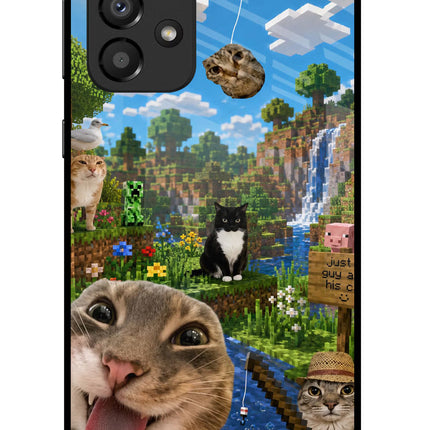 Minecraft Cat Chaos Samsung A33 5G Glass Case