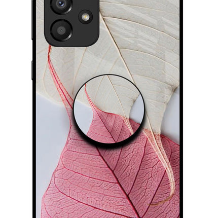 White Pink Leaf Samsung A33 5G Glass Case