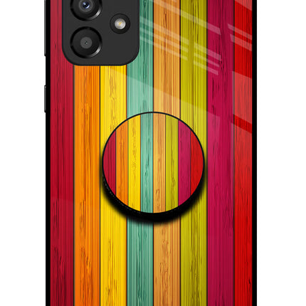 Multicolor Wooden Samsung A33 5G Glass Case