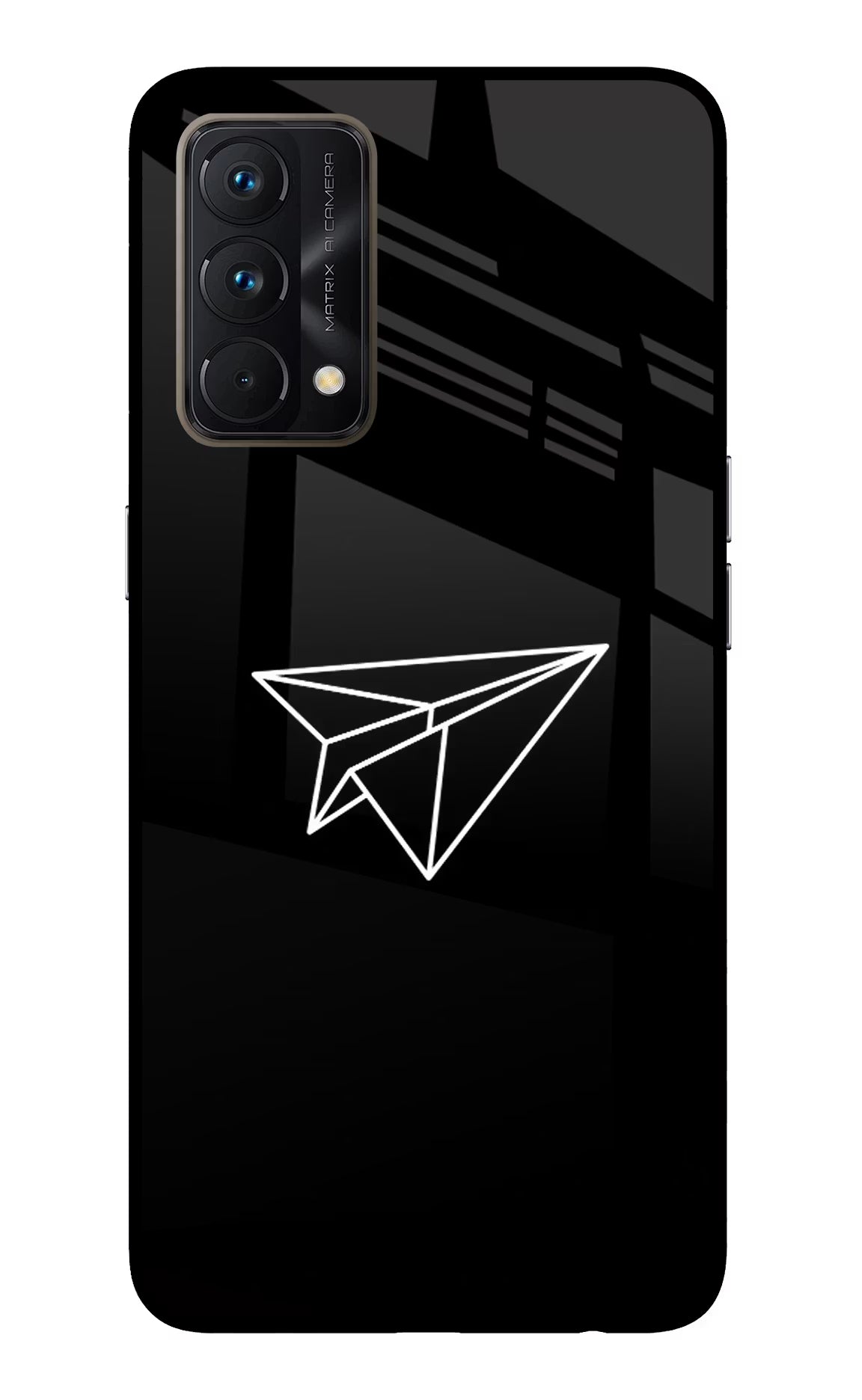 Paper Plane White Realme GT Master Edition Glass Case Back Cover by Casekaro