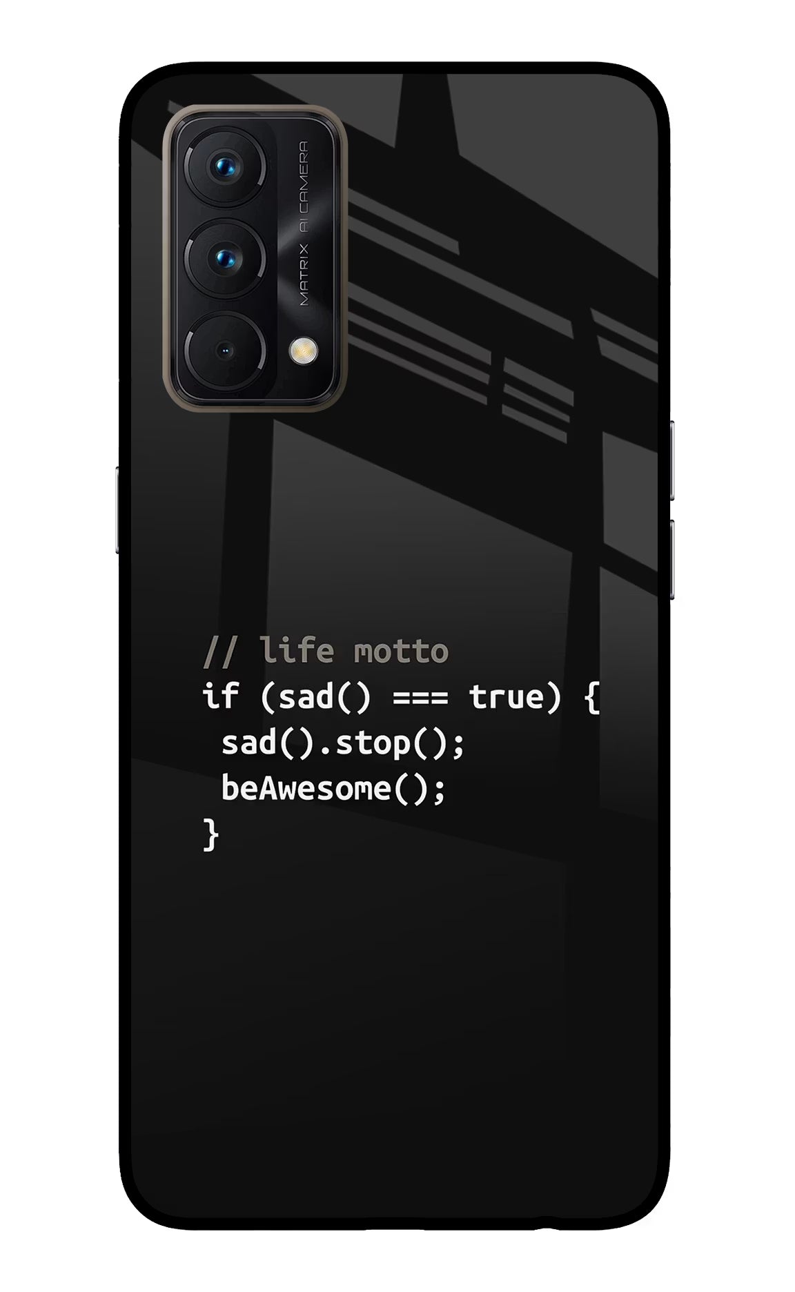 Life Motto Code Realme GT Master Edition Glass Case Back Cover by Casekaro