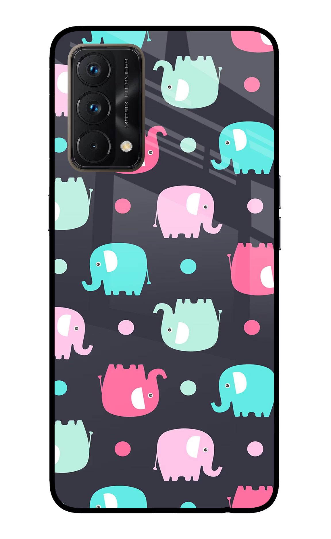 Elephants Realme GT Master Edition Glass Case Back Cover by Casekaro