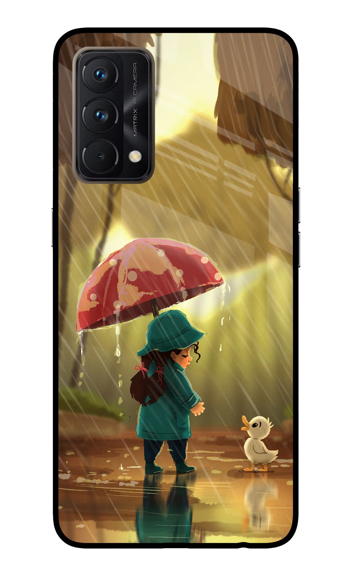 Rainy Day Realme GT Master Edition Glass Case Back Cover by Casekaro