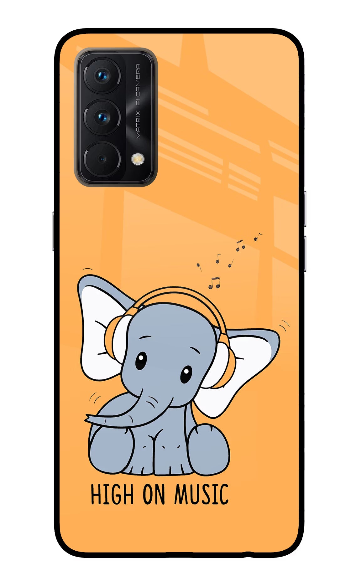 High On Music Realme GT Master Edition Glass Case Back Cover by Casekaro