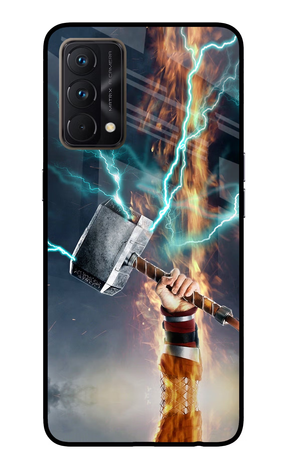 Thor Hammer Mjolnir Realme GT Master Edition Glass Case Back Cover by Casekaro