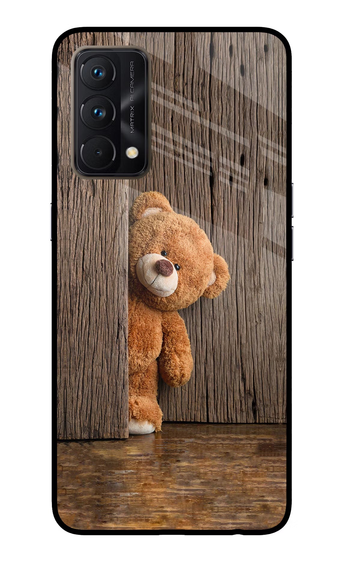 Teddy Wooden Realme GT Master Edition Glass Case Back Cover by Casekaro