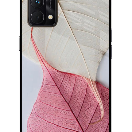 White Pink Leaf Realme GT Master Edition Glass Case