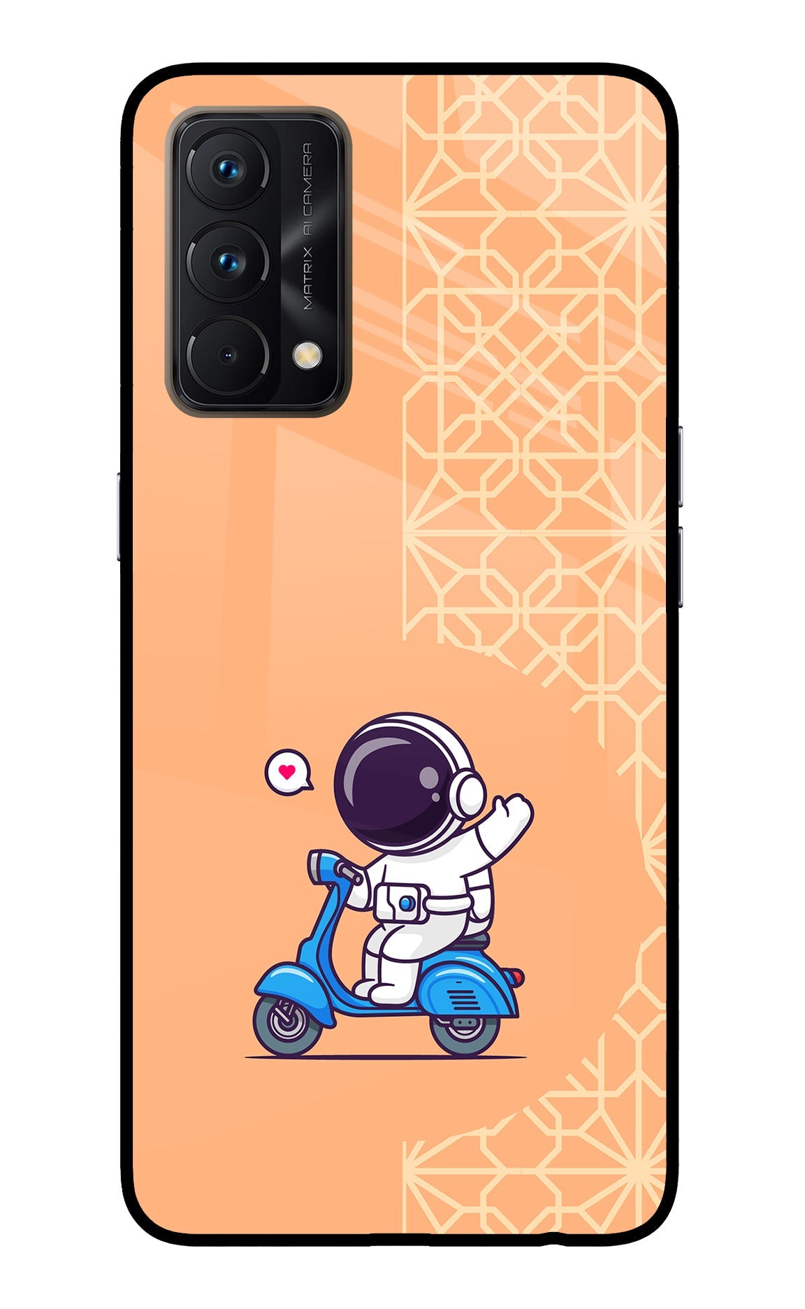 Cute Astronaut Riding Realme GT Master Edition Glass Case