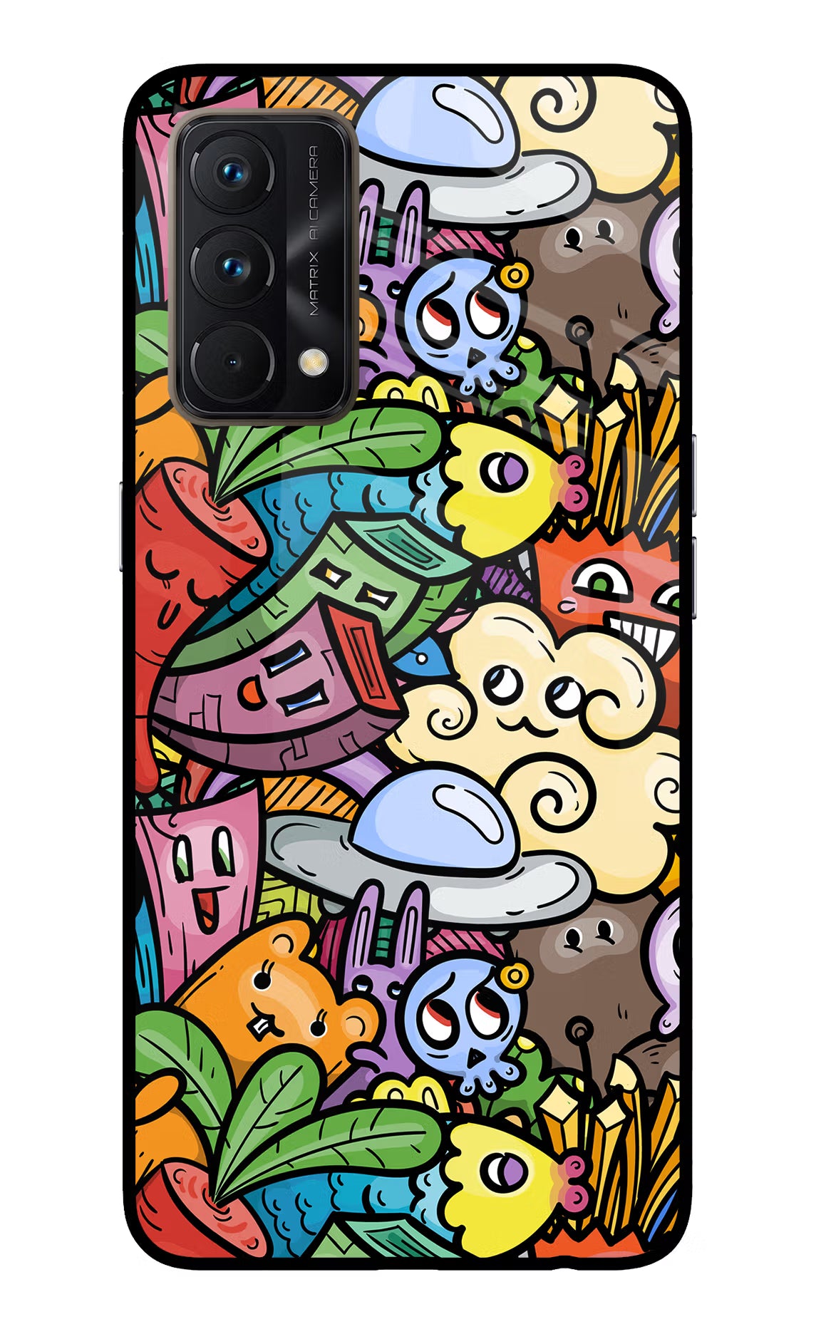 Veggie Doodle Realme GT Master Edition Glass Case Back Cover by Casekaro