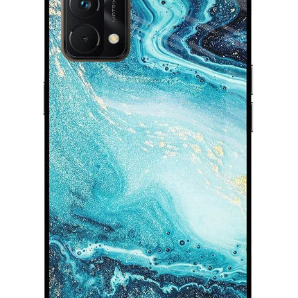 Blue Glitter Marble Realme GT Master Edition Glass Case