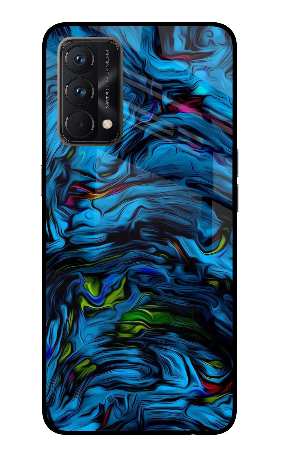 Dark Blue Abstract Realme GT Master Edition Glass Case Back Cover by Casekaro