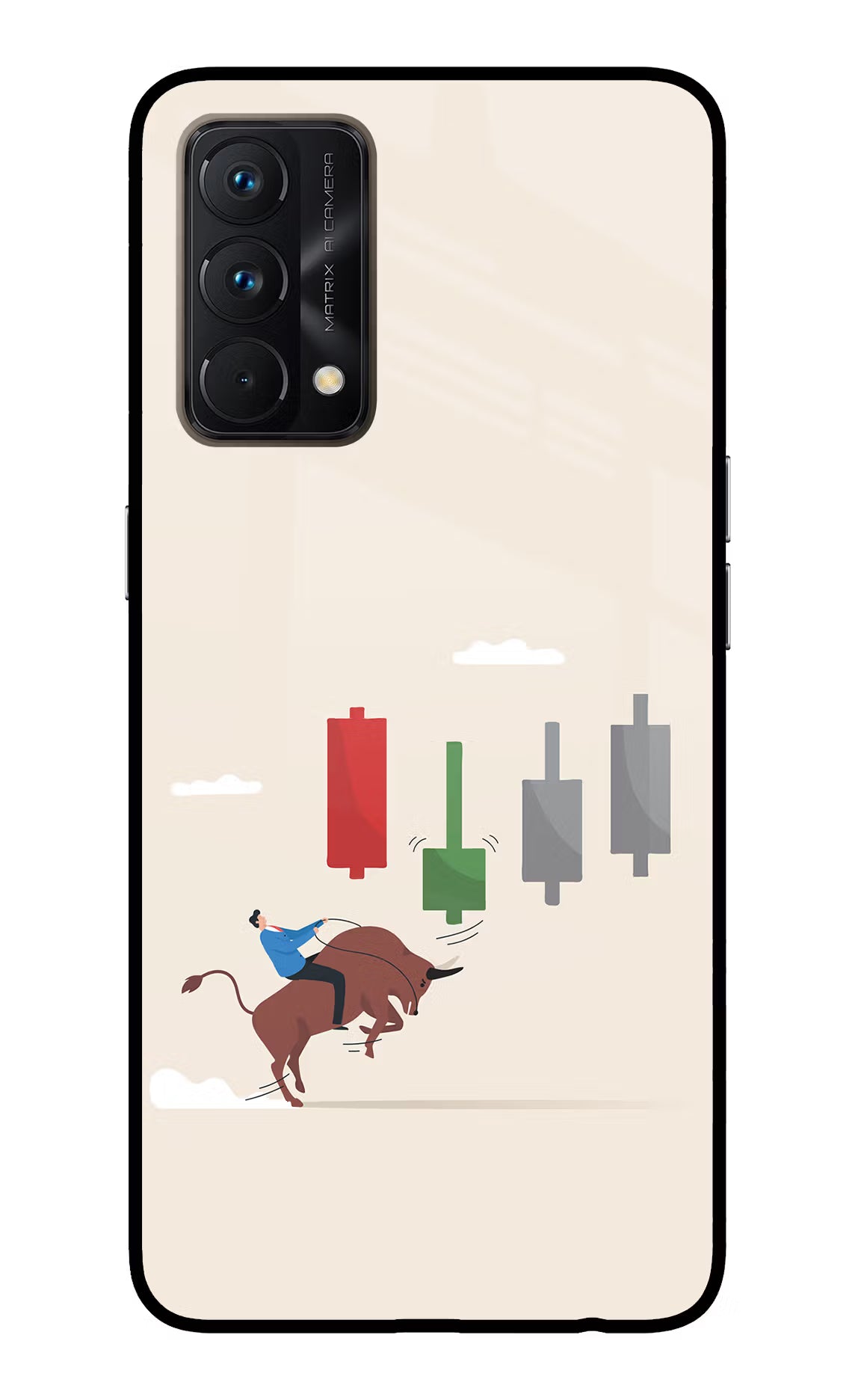 Bull Trading Momentum Realme GT Master Edition Glass Case Back Cover by Casekaro