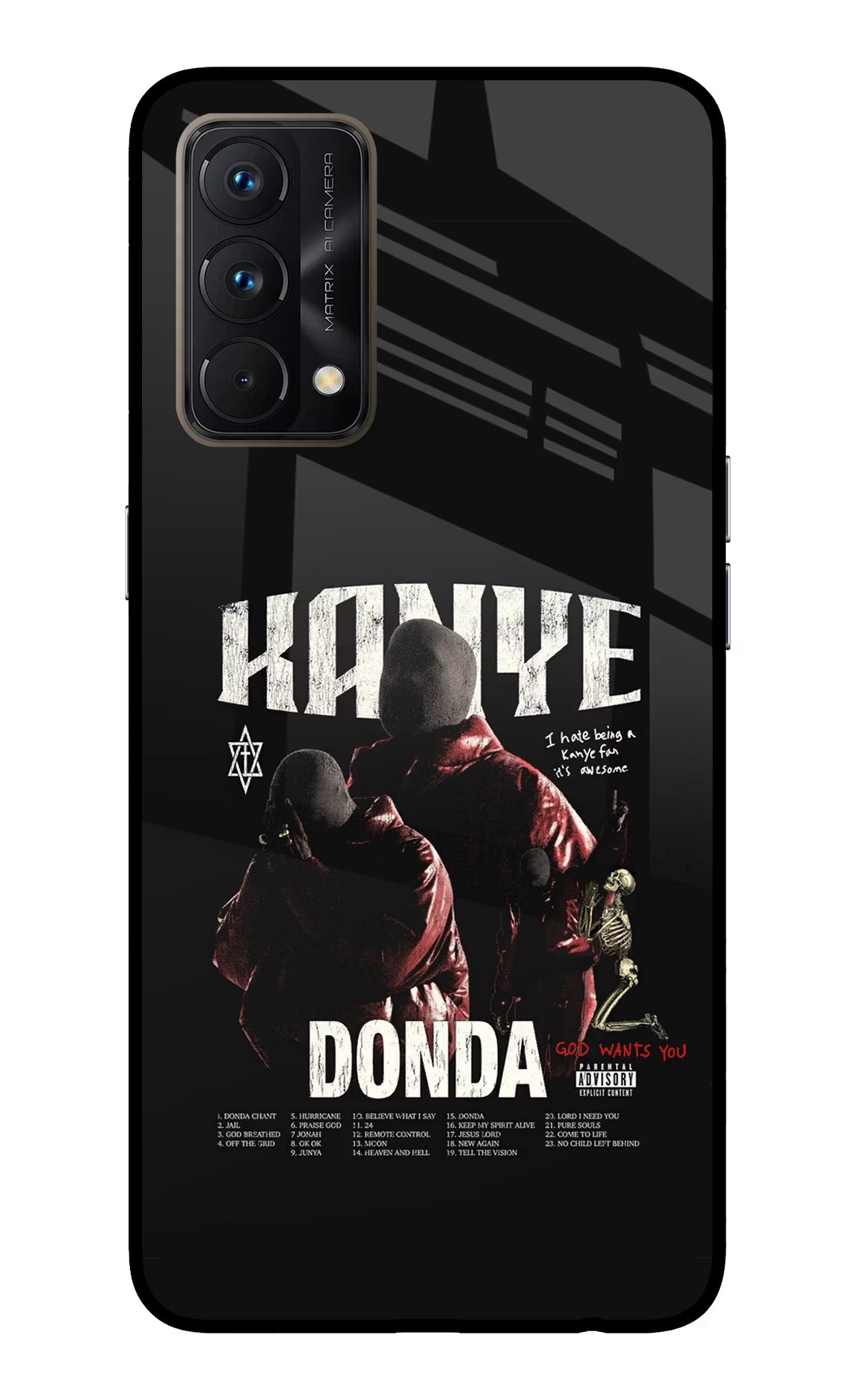 Donda Kanye West Realme GT Master Edition Glass Case Back Cover by Casekaro