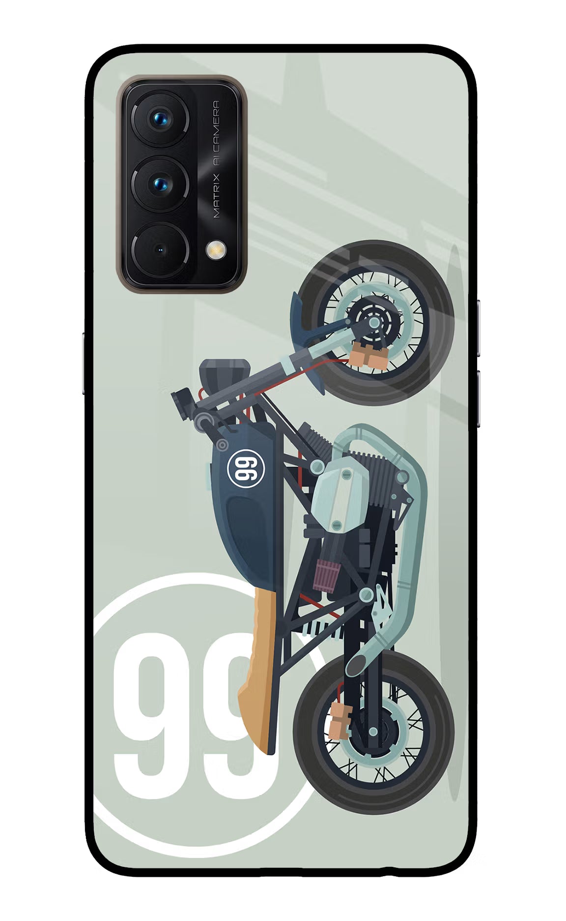 Classic Cafe Racer 99 Realme GT Master Edition Glass Case Back Cover by Casekaro