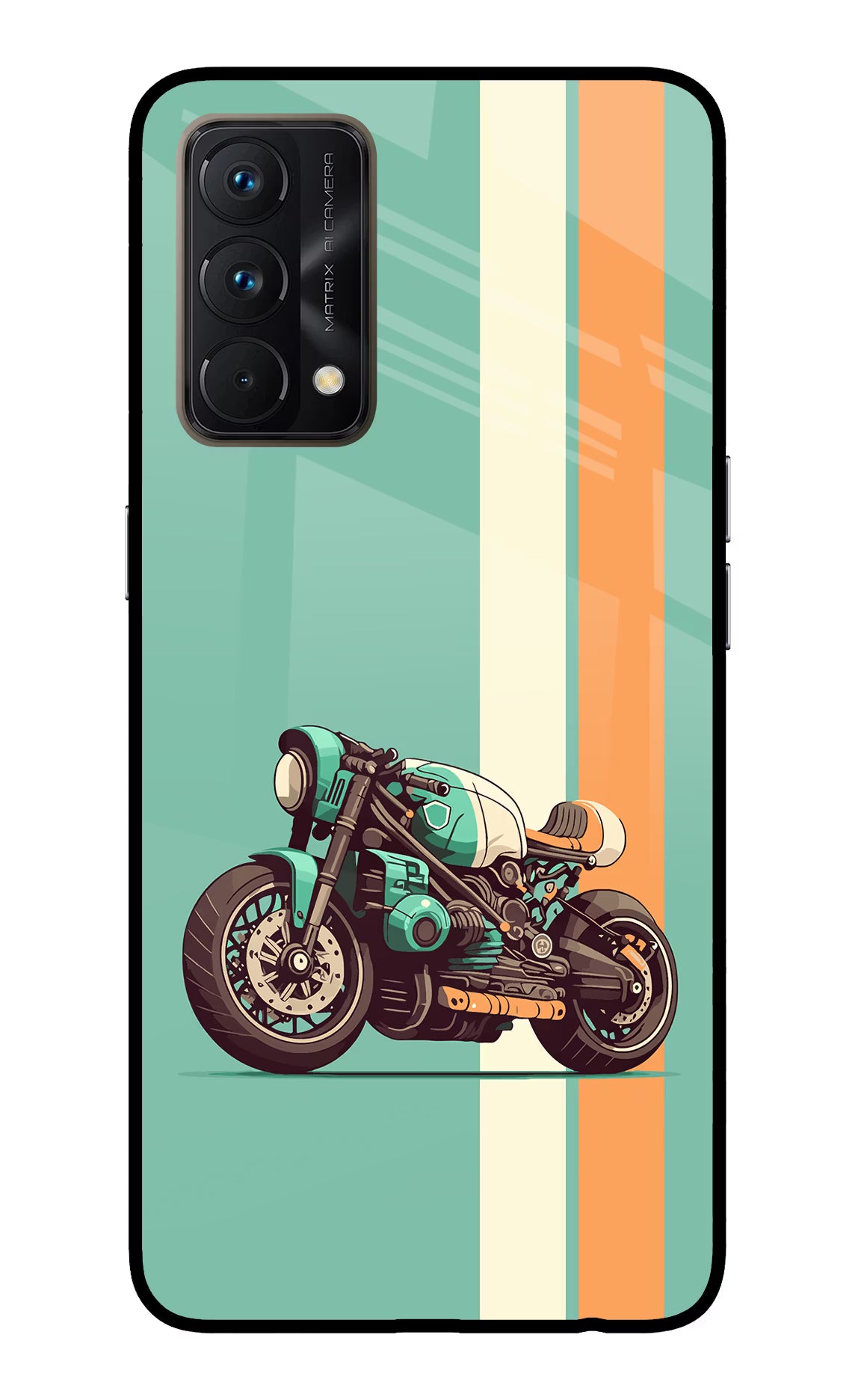 Striped Moto Drift Realme GT Master Edition Glass Case Back Cover by Casekaro