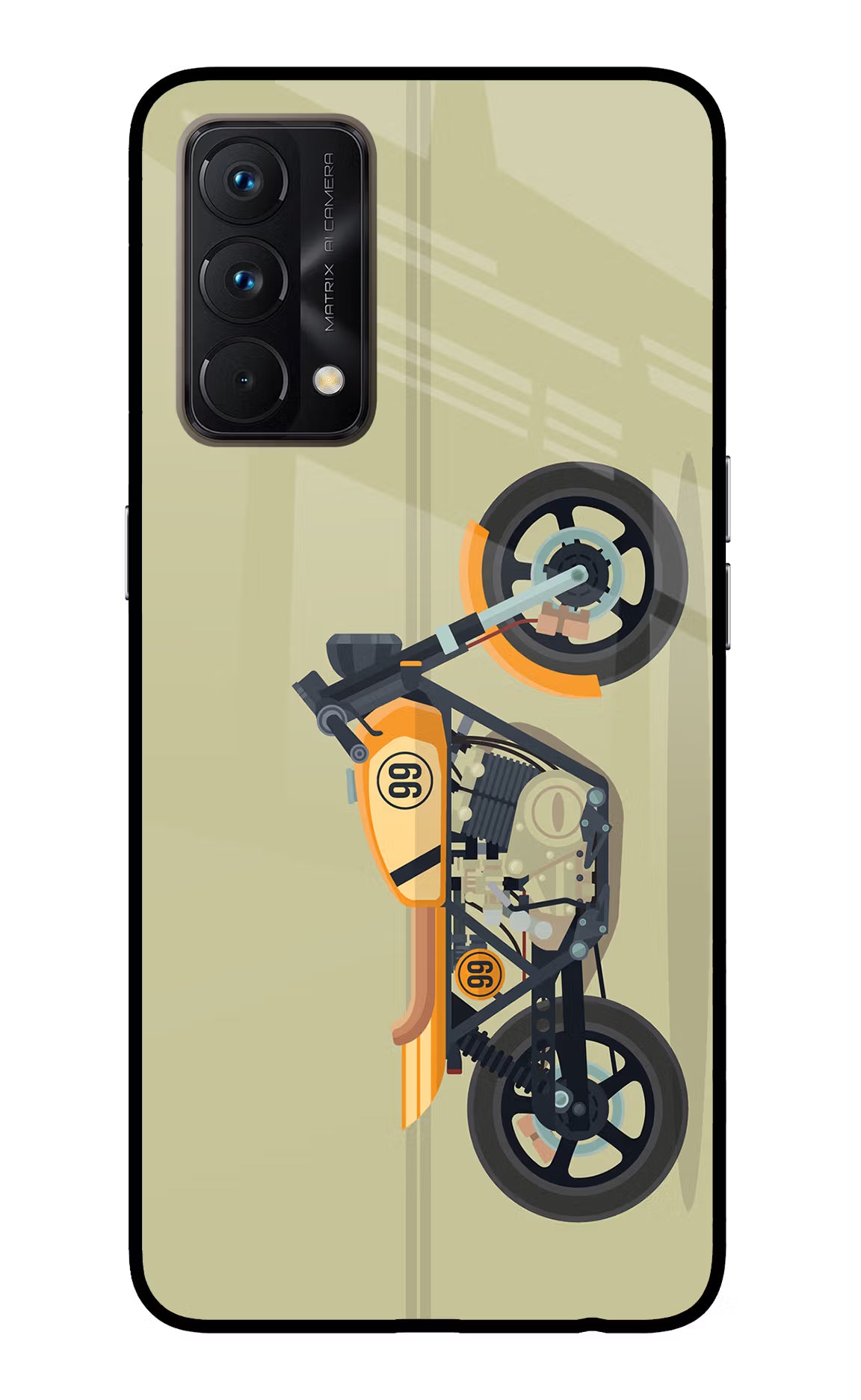Vertical Speedster Realme GT Master Edition Glass Case Back Cover by Casekaro