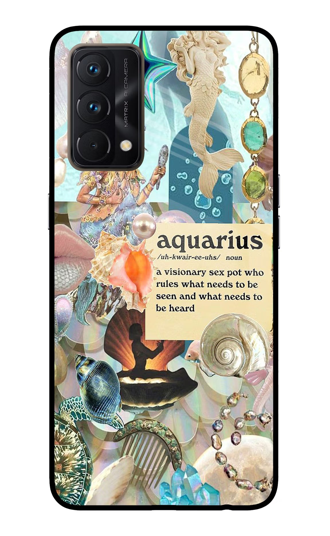 Aquarius Zodiac Realme GT Master Edition Glass Case Back Cover by Casekaro
