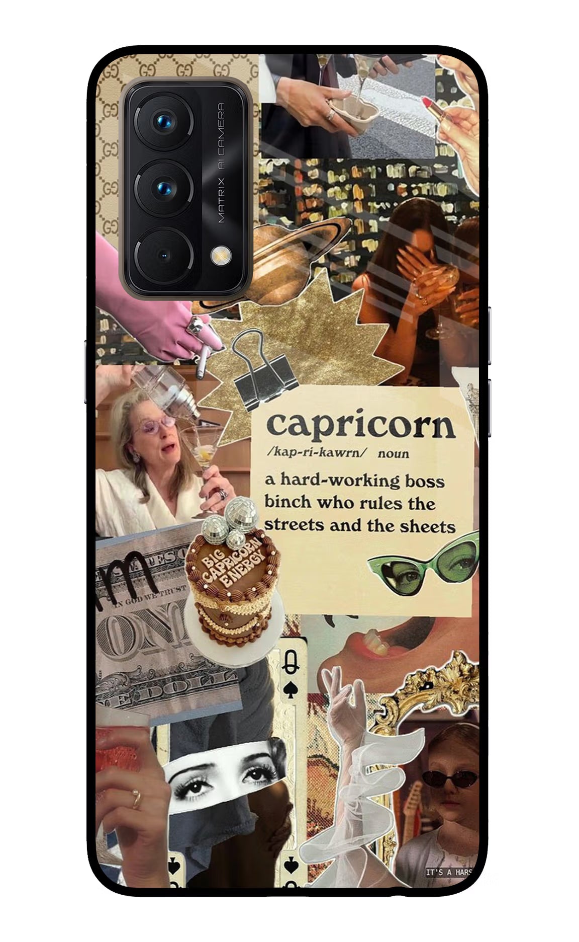 Capricorn Zodiac Realme GT Master Edition Glass Case Back Cover by Casekaro