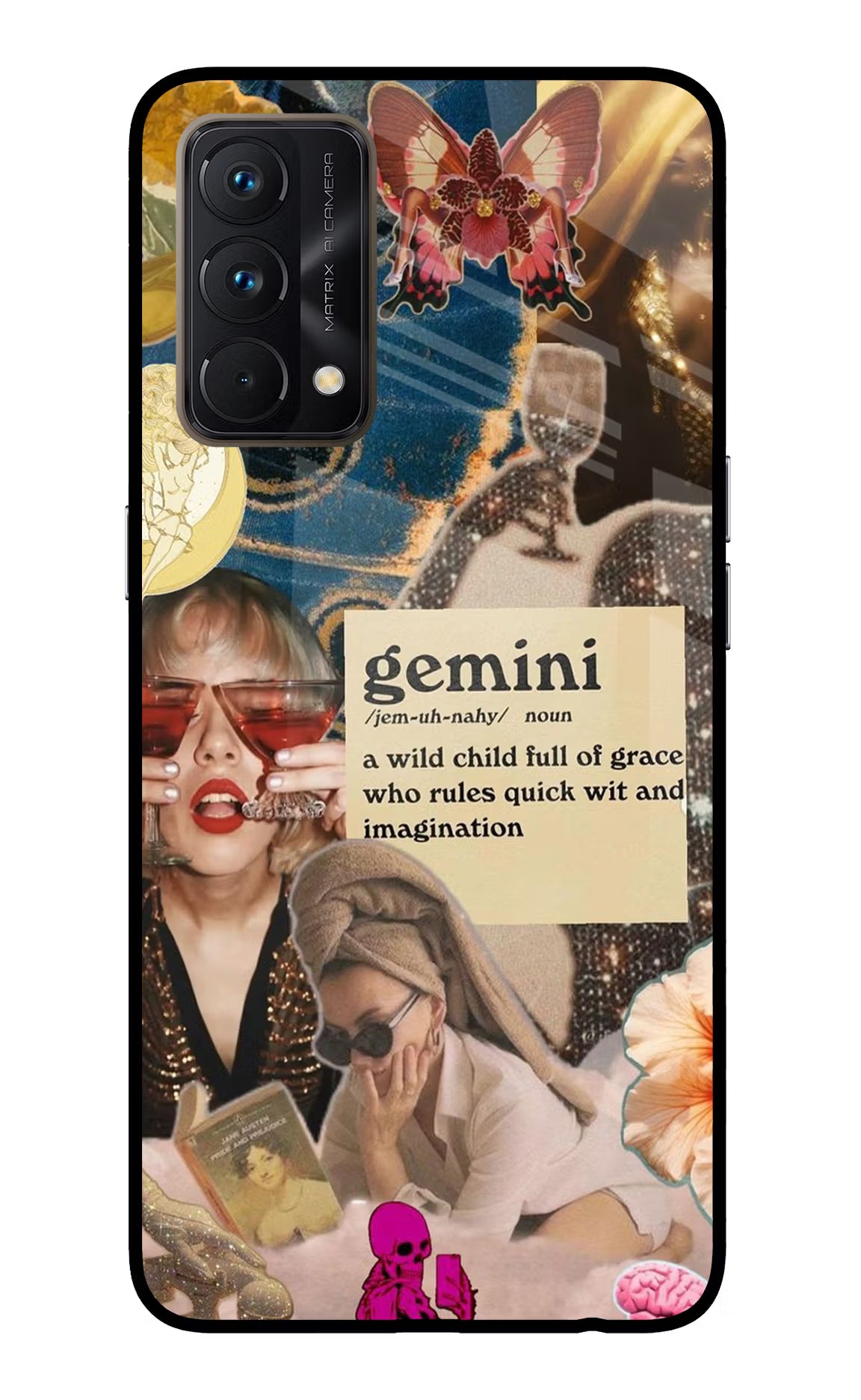 Gemini Zodiac Realme GT Master Edition Glass Case Back Cover by Casekaro