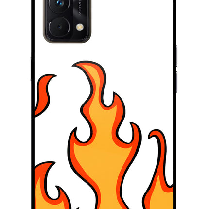 Fired Up – White Realme GT Master Edition Glass Case