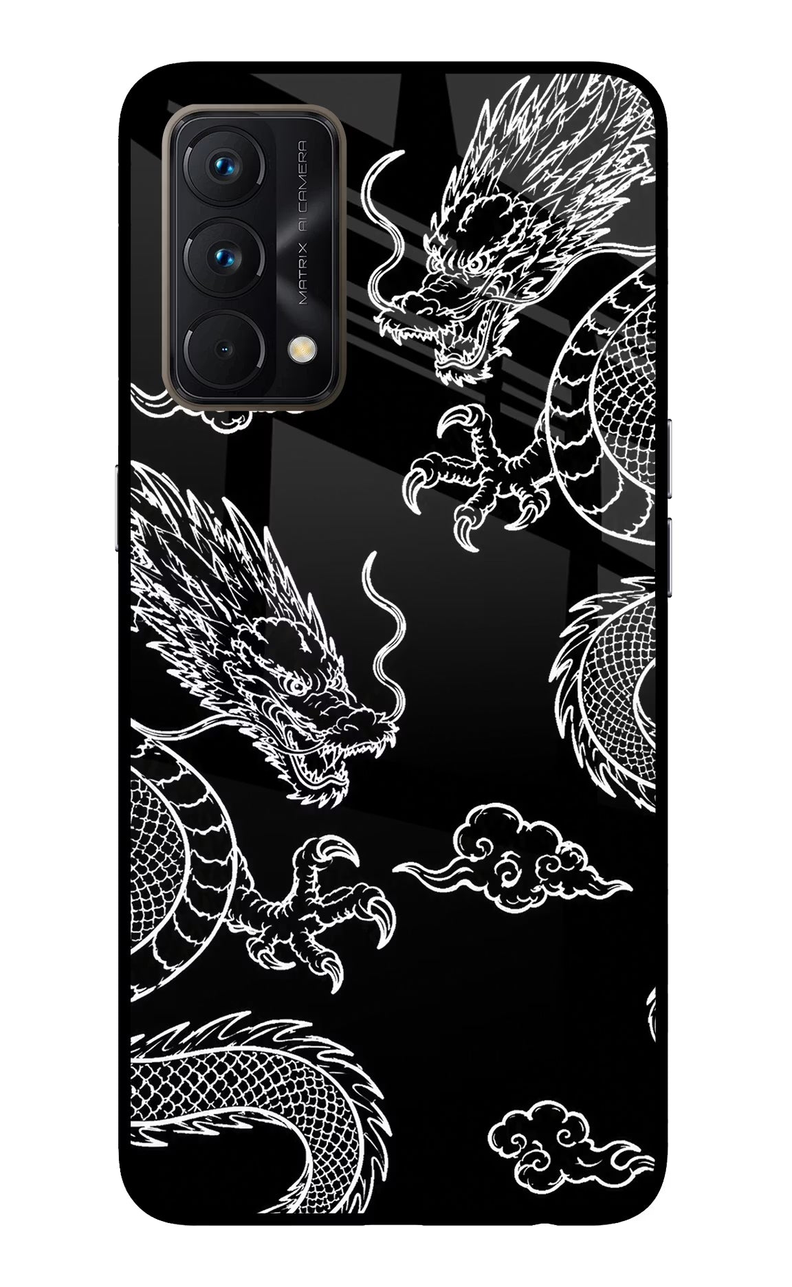 Twin Dragons Realme GT Master Edition Glass Case Back Cover by Casekaro
