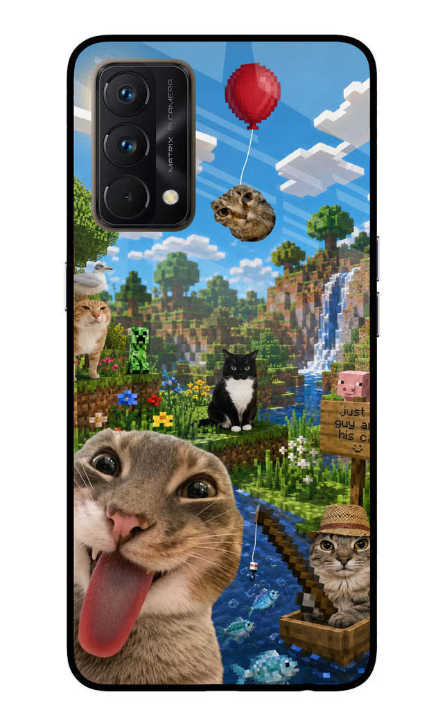 Minecraft Cat Chaos Realme GT Master Edition Glass Case