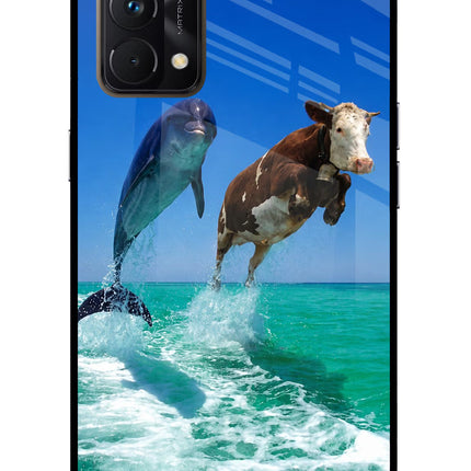 Dolphin vs Cow Realme GT Master Edition Glass Case