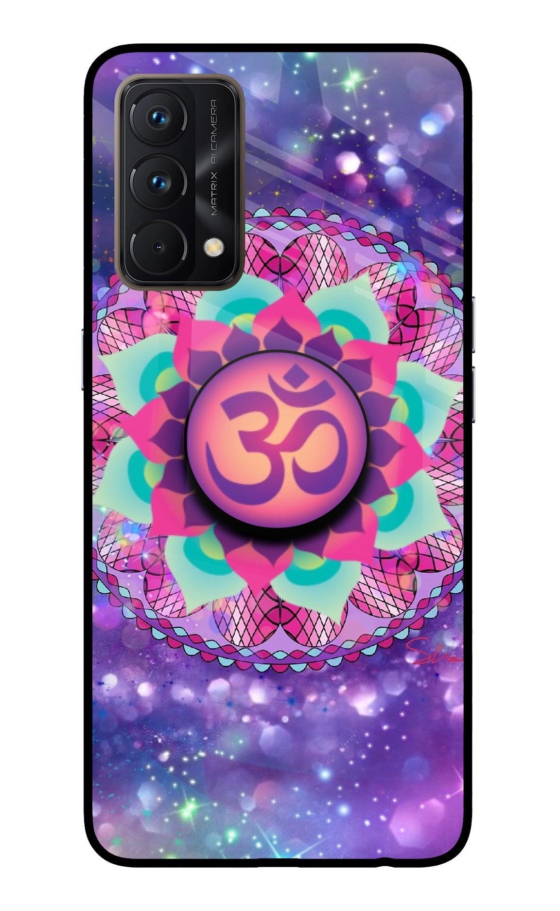 Om Purple Realme GT Master Edition Glass Case