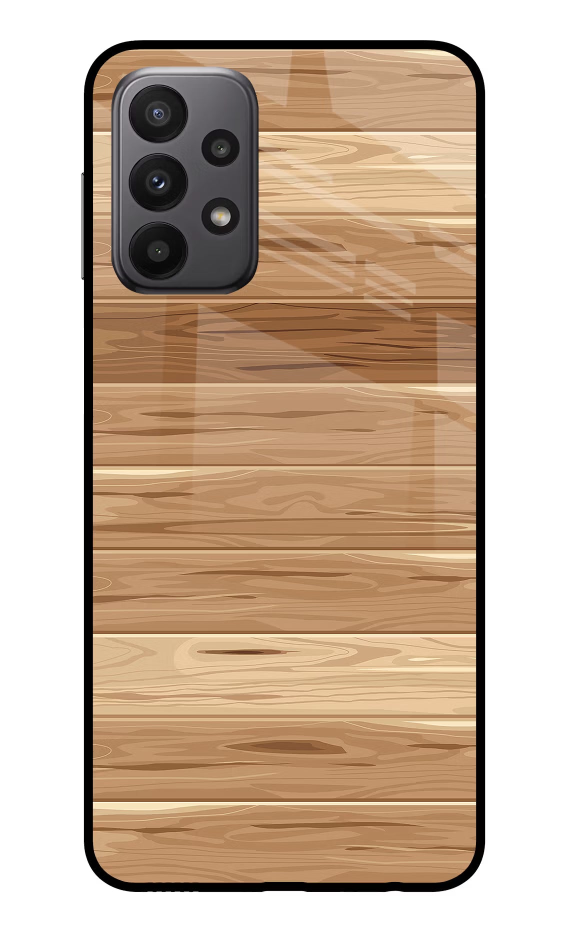 Wooden Vector Samsung A23 Glass Case Back Cover by Casekaro