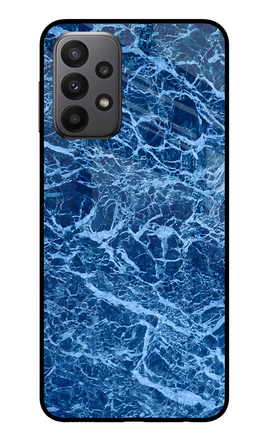 Blue Marble Samsung A23 Glass Case Back Cover by Casekaro