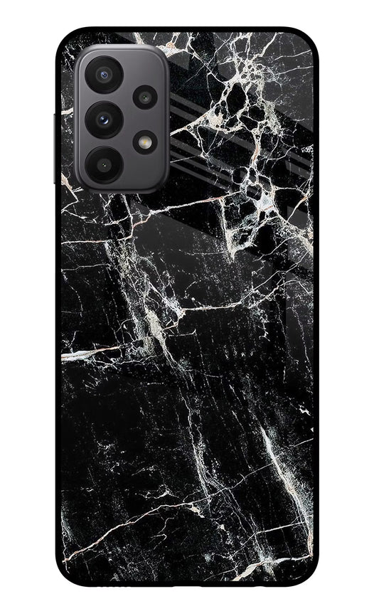 Black Marble Texture Samsung A23 Glass Case