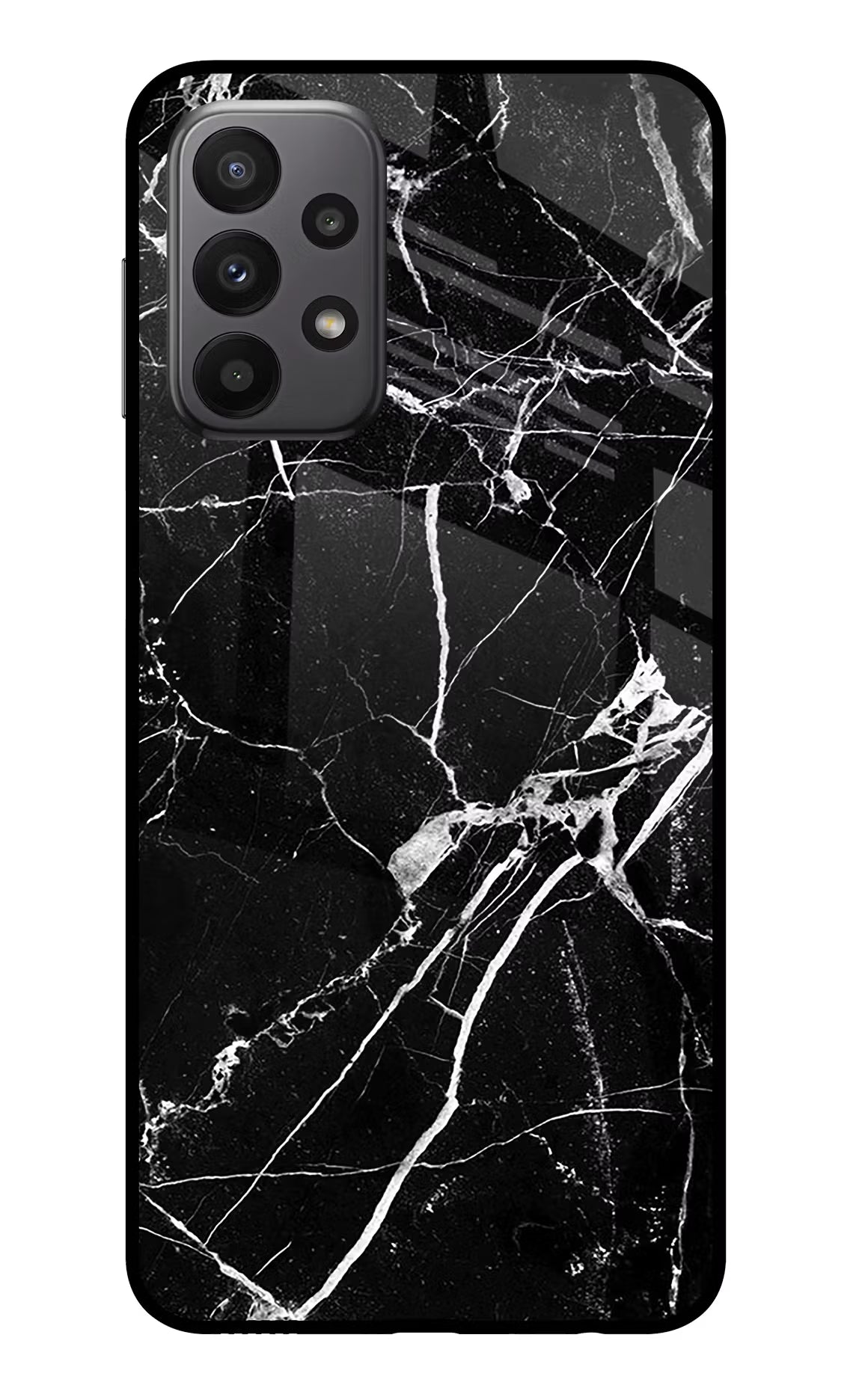 Black Marble Pattern Samsung A23 Glass Case