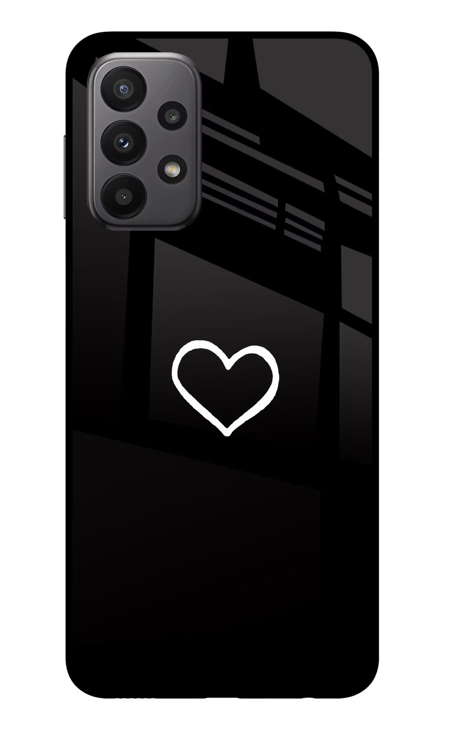 Heart Samsung A23 Back Cover, Glass case