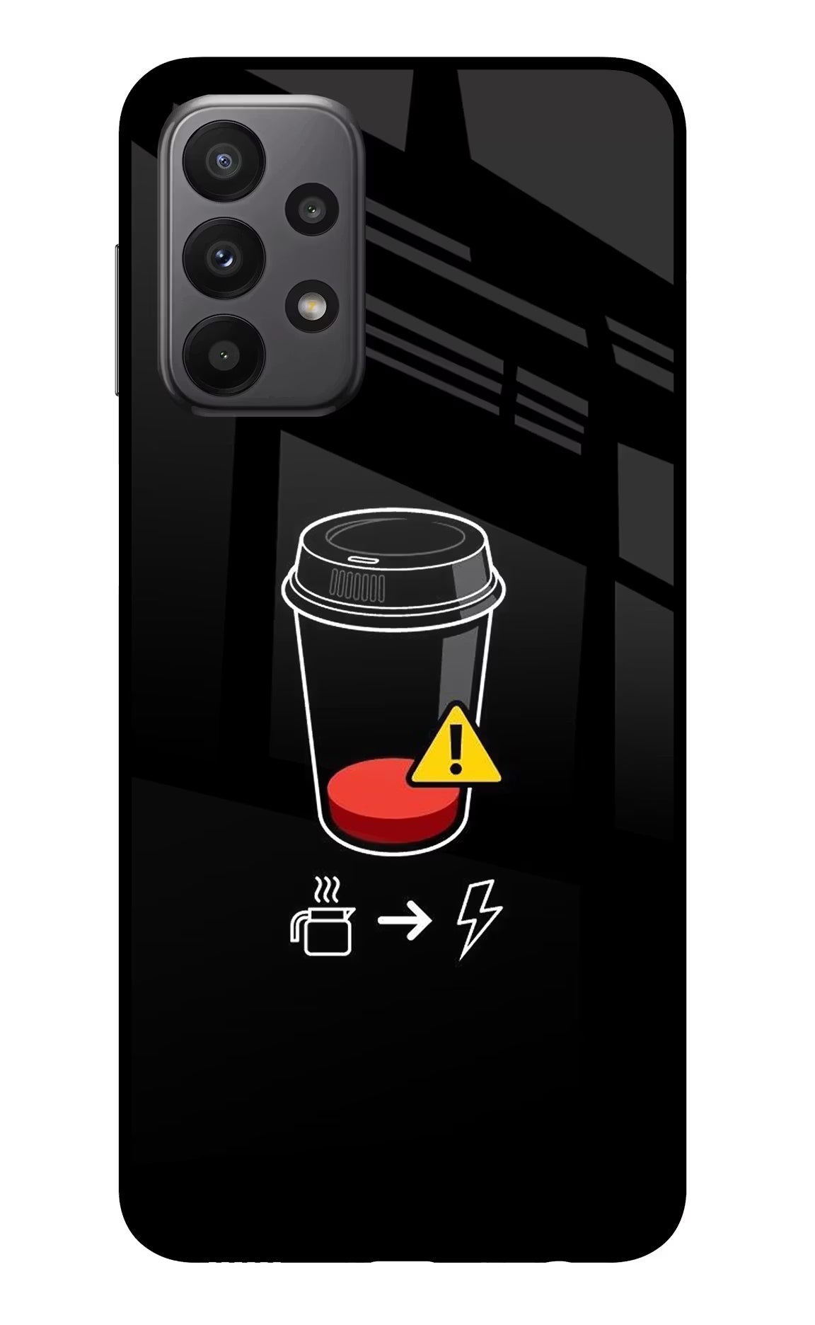 Coffee Samsung A23 Glass Case Back Cover by Casekaro