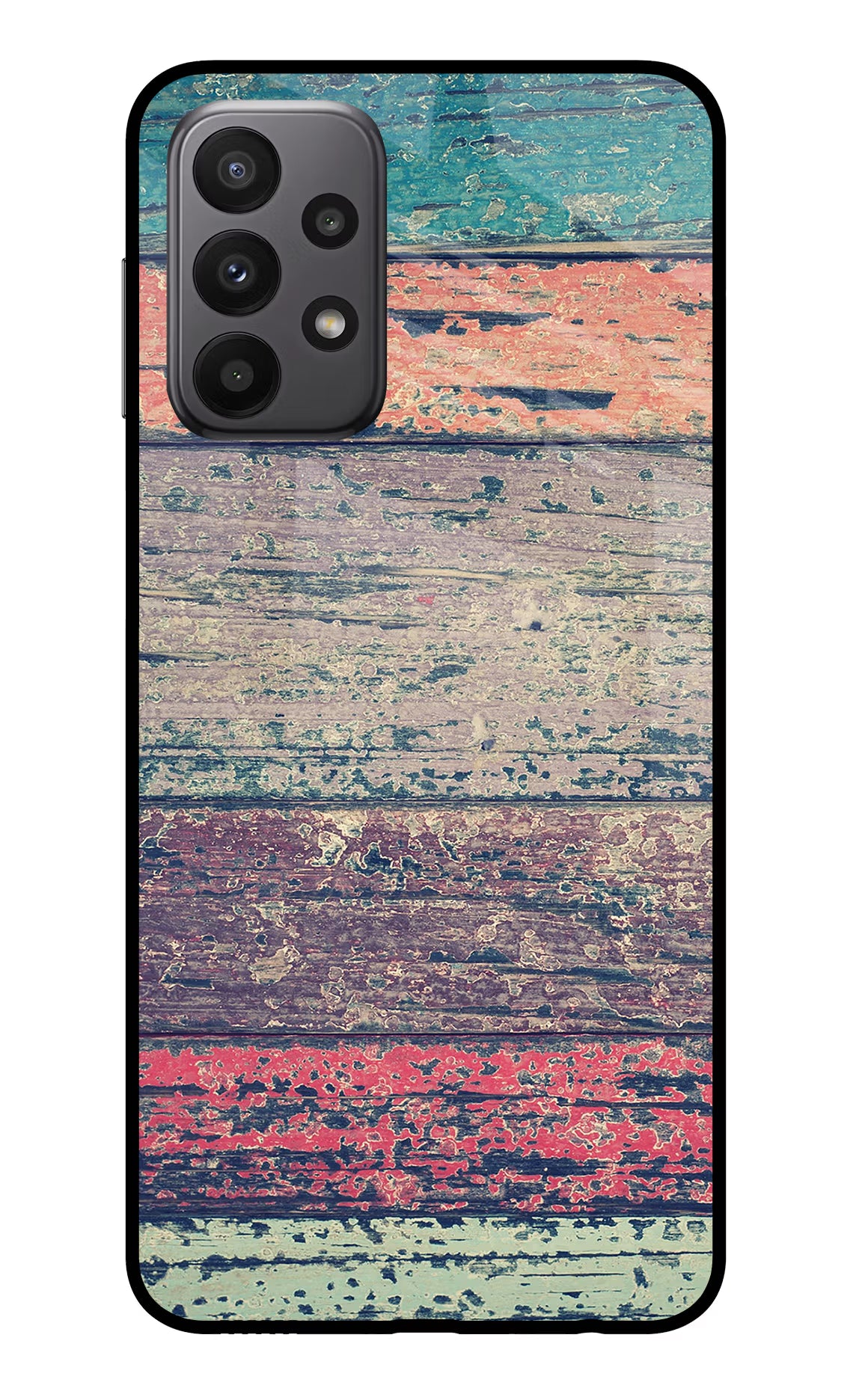 Colourful Wall Samsung A23 Glass Case Back Cover by Casekaro