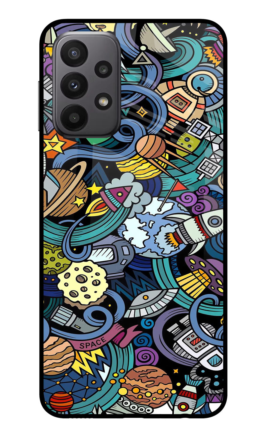 Space Abstract Samsung A23 Back Cover, Glass case